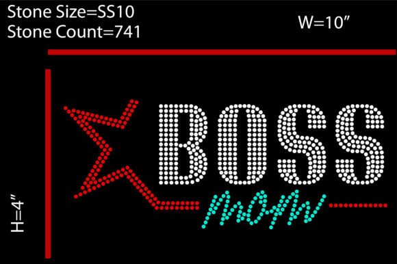 Boss Mom Rhinestone Design: A Bold Graphic for T-Shirt and Branding Projects