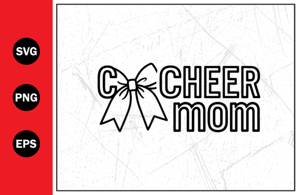 Cheer Mom Elegant Ribbon Bow: A Versatile Graphic Design Asset for T-Shirt Designs