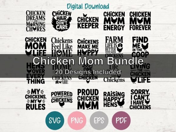 Chicken Mom Bundle of 20 SVG PNG EPS Review
