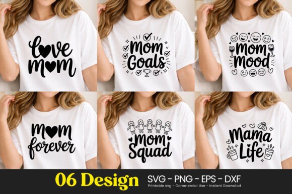 Love Mom Goals Mood Quotes Graphics for Polished Editorial and Web Publishing