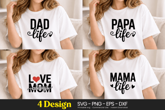 Love Mom Mama Dad Papa SVG PNG: A Versatile Graphic Design Asset for Content Creators
