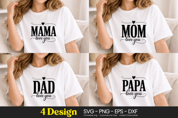 Mama Mom Dad Papa Typography SVG PNG: A Versatile Freebie for Handmade Businesses