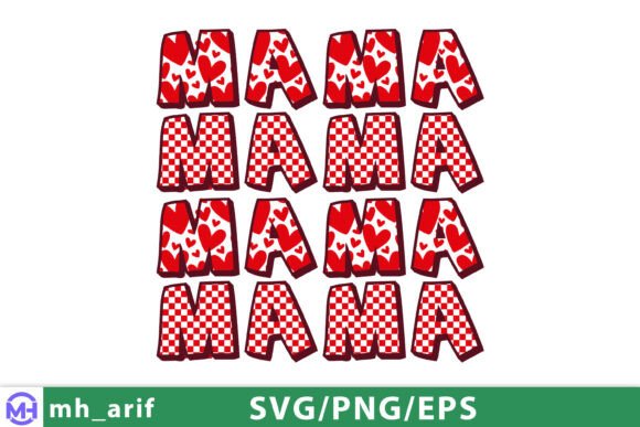Mama Mom Mother Trendy SVG PNG T-Shirt Design for Handmade Businesses