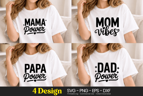 Mama Mom Papa Dad Power SVG PNG: A Practical Graphic Design Asset for Digital Sellers