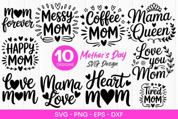Messy Mom Quotes Mothers Day SVG PNG Review for Real Projects