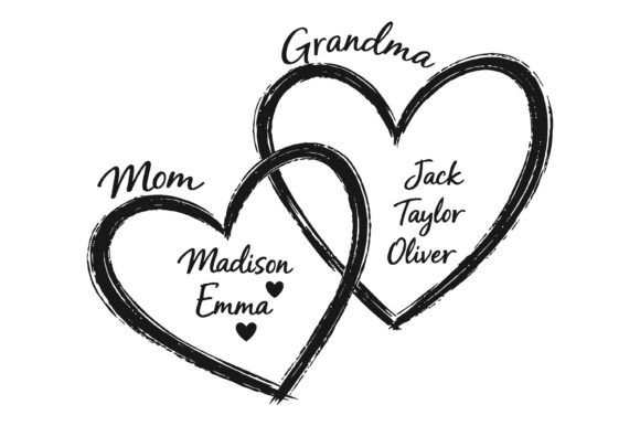 Mom Grandma Heart Names SVG: A Versatile Graphic for Local Business Branding