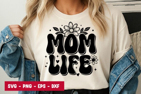 Mom Life Floral Typography SVG PNG: A Versatile Graphic Design Asset for Content Creators