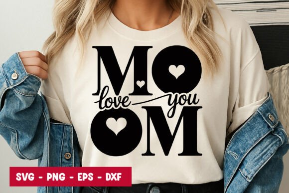 Mom Love You Typography SVG PNG: A Versatile Graphic Design Asset for Content Creators
