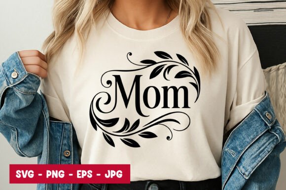 Mom Script Floral Typography: A Versatile Graphic Design Asset for Modern Content Creators