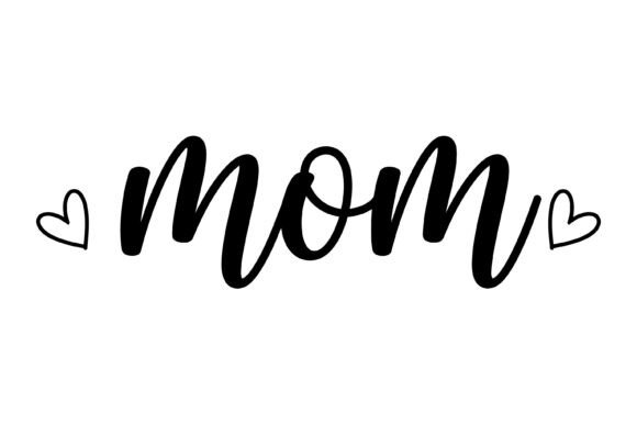 Mom Script with Hearts SVG – A Versatile Graphic Design Asset for T-Shirt Designs