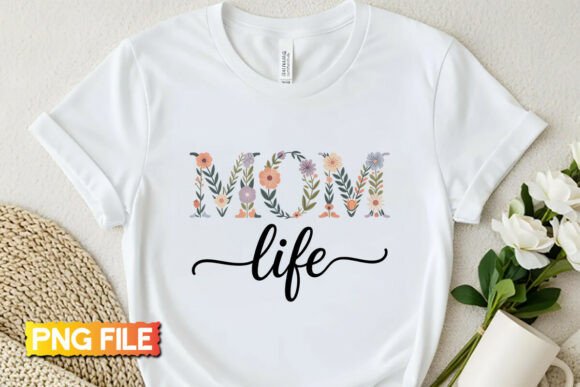 Retro Floral Mom Life Png: A Versatile Graphic for T-Shirt Designs
